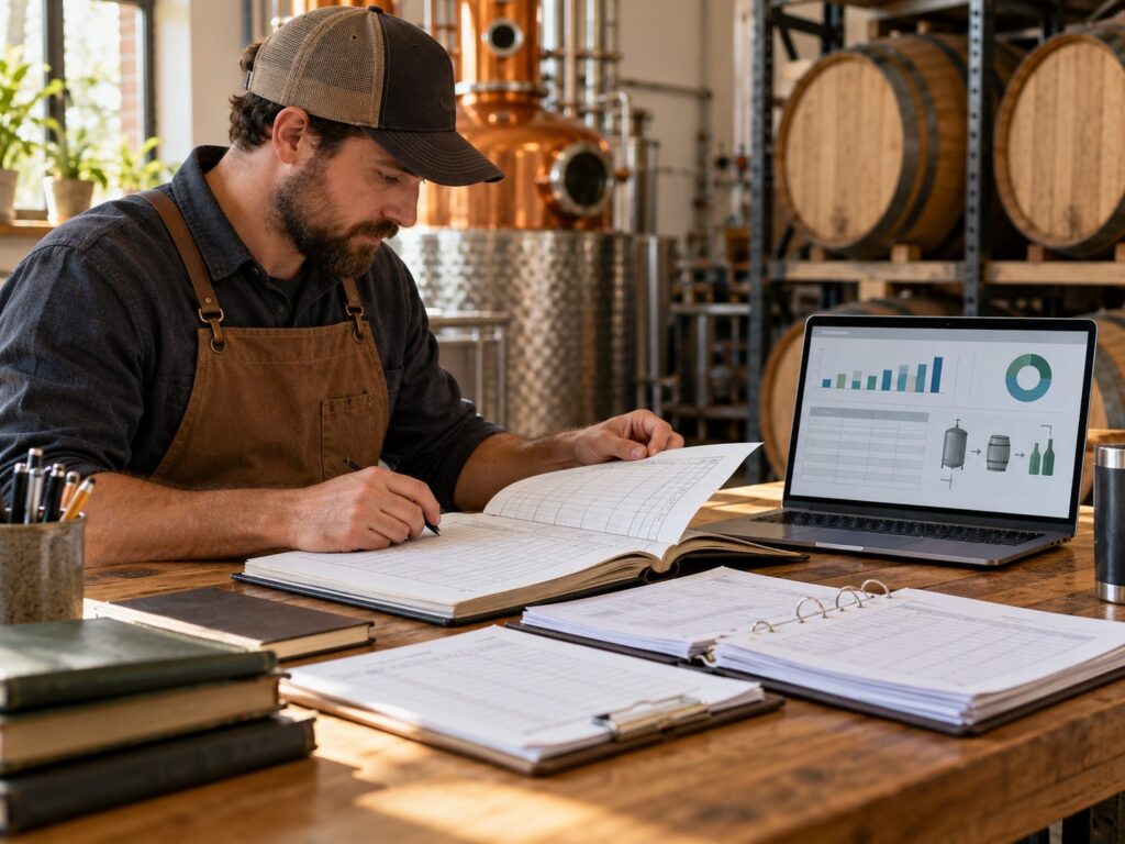 What the government asks a small distillery to prove every month, and why most business software can't Reviewing craft distillery records